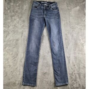 Wrangler Jeans Women 26x34 Blue Denim Straight Leg Stretch Western Cowgirl Rodeo